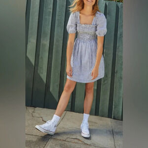 Michael Stars Jude Square Neck Cotton Mini Dress in Admiral Stripe - NWOT - XS